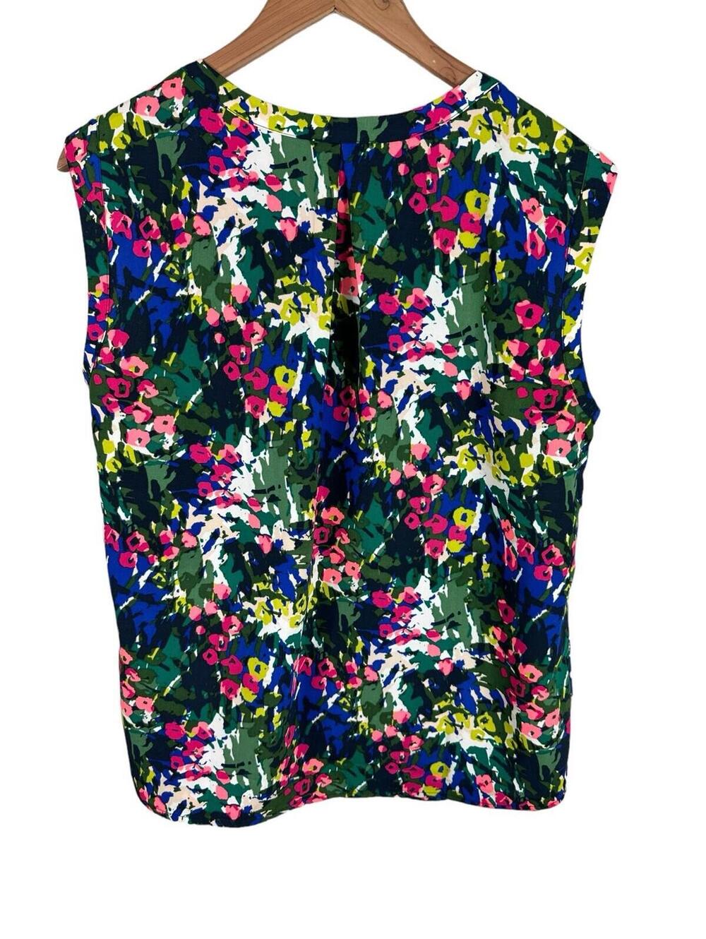 J. CREW Women Thin Lightweight Sleeveless Summer Blouse Multicolor Floral 10 - Picture 9 of 9
